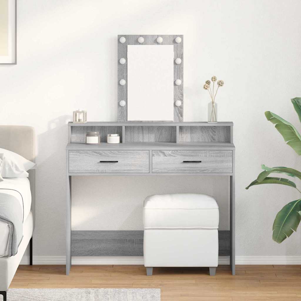 Dressing Table Brown Engineered Wood