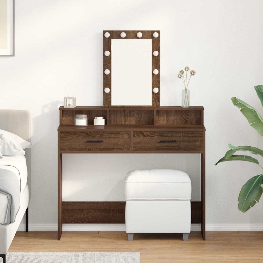 Dressing Table Brown Engineered Wood