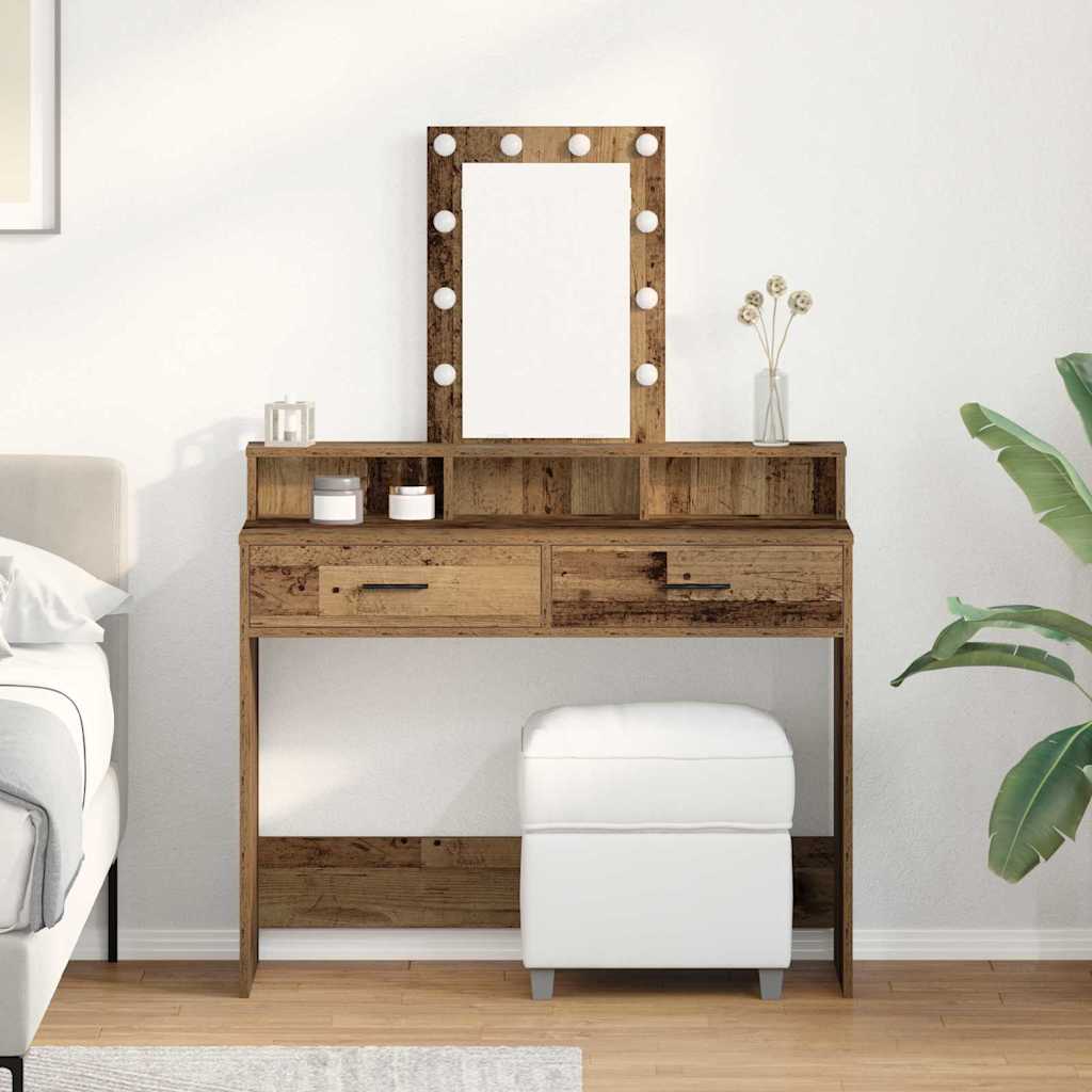 Dressing Table Brown Engineered Wood