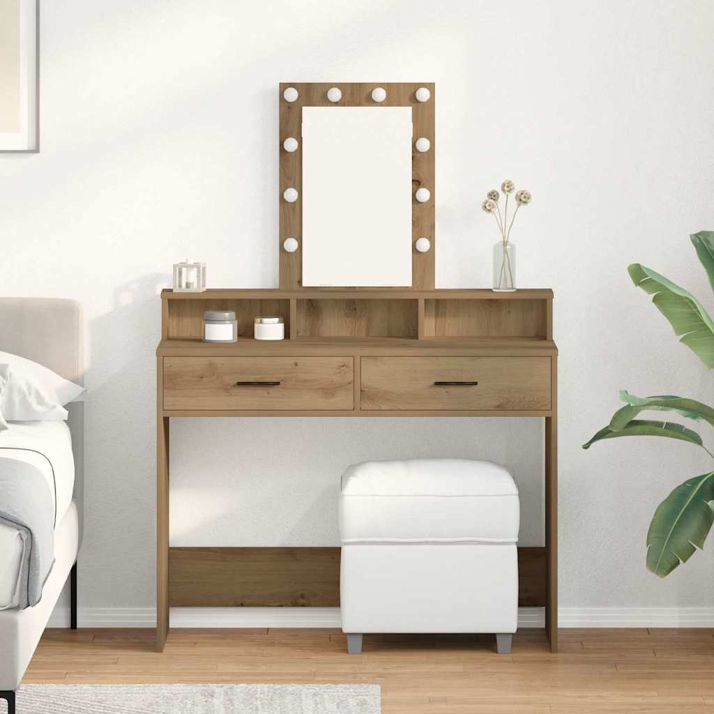 Dressing Table Brown Engineered Wood