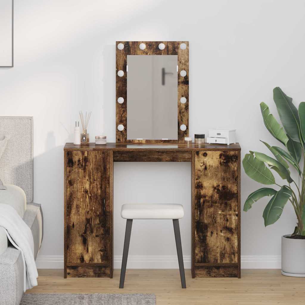 Dressing Table Brown 102 X 33 X 135 Cm Engineered Wood