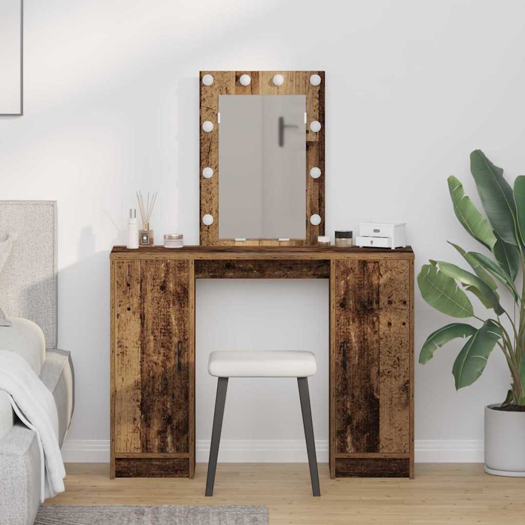 Dressing Table Brown 102 X 33 X 135 Cm Engineered Wood
