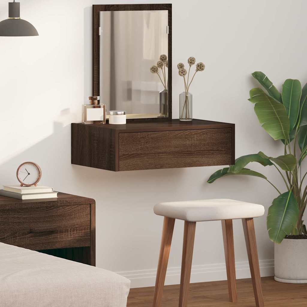 Dressing Table Brown Engineered Wood