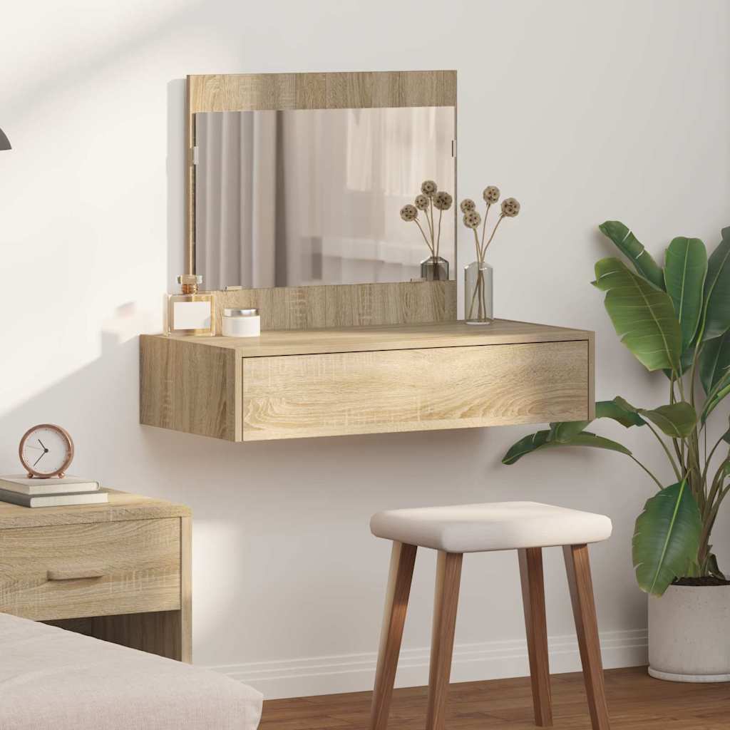 Dressing Table Brown Engineered Wood