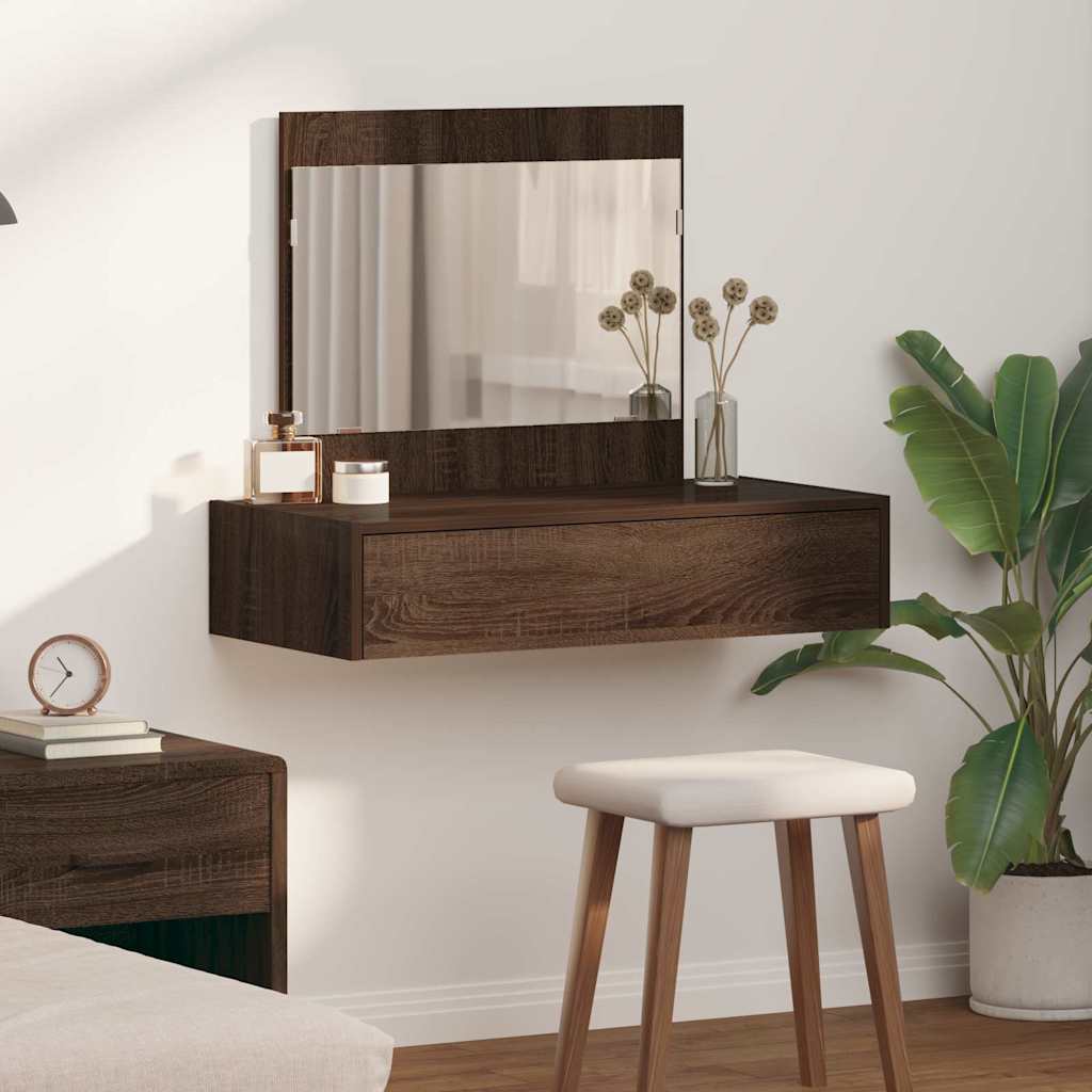 Dressing Table Brown Engineered Wood