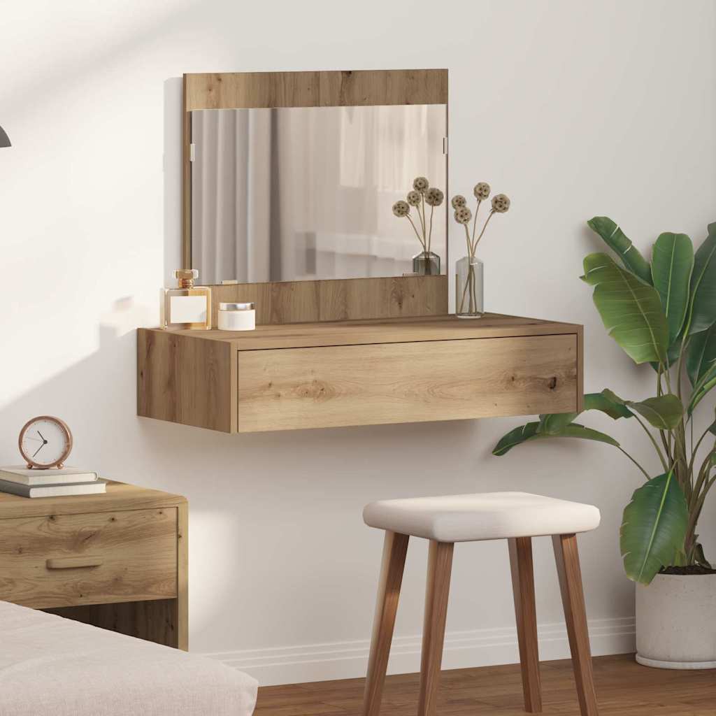 Dressing Table Brown Engineered Wood
