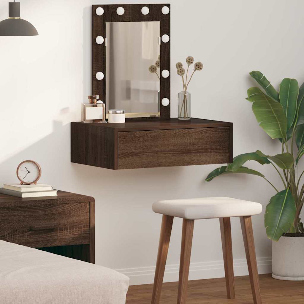 Dressing Table Brown Engineered Wood