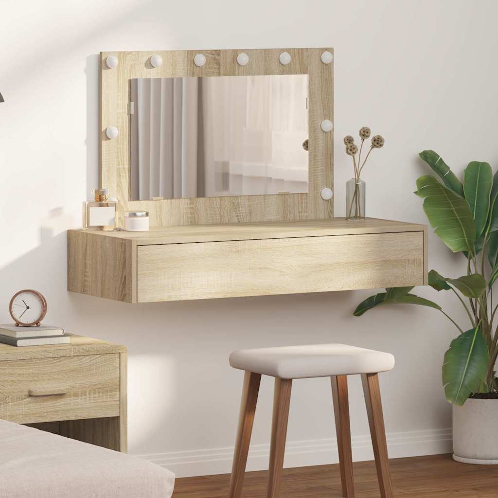 Dressing Table Brown Engineered Wood