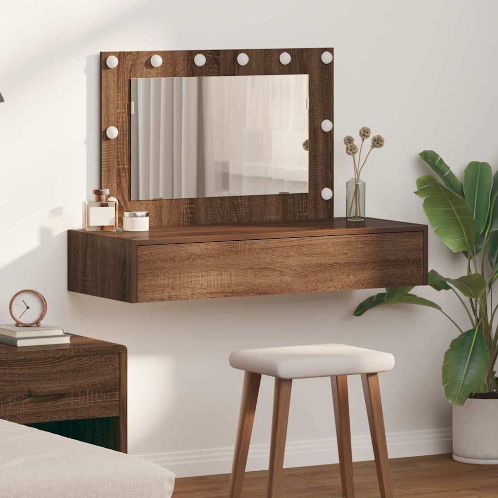 Dressing Table Brown Engineered Wood