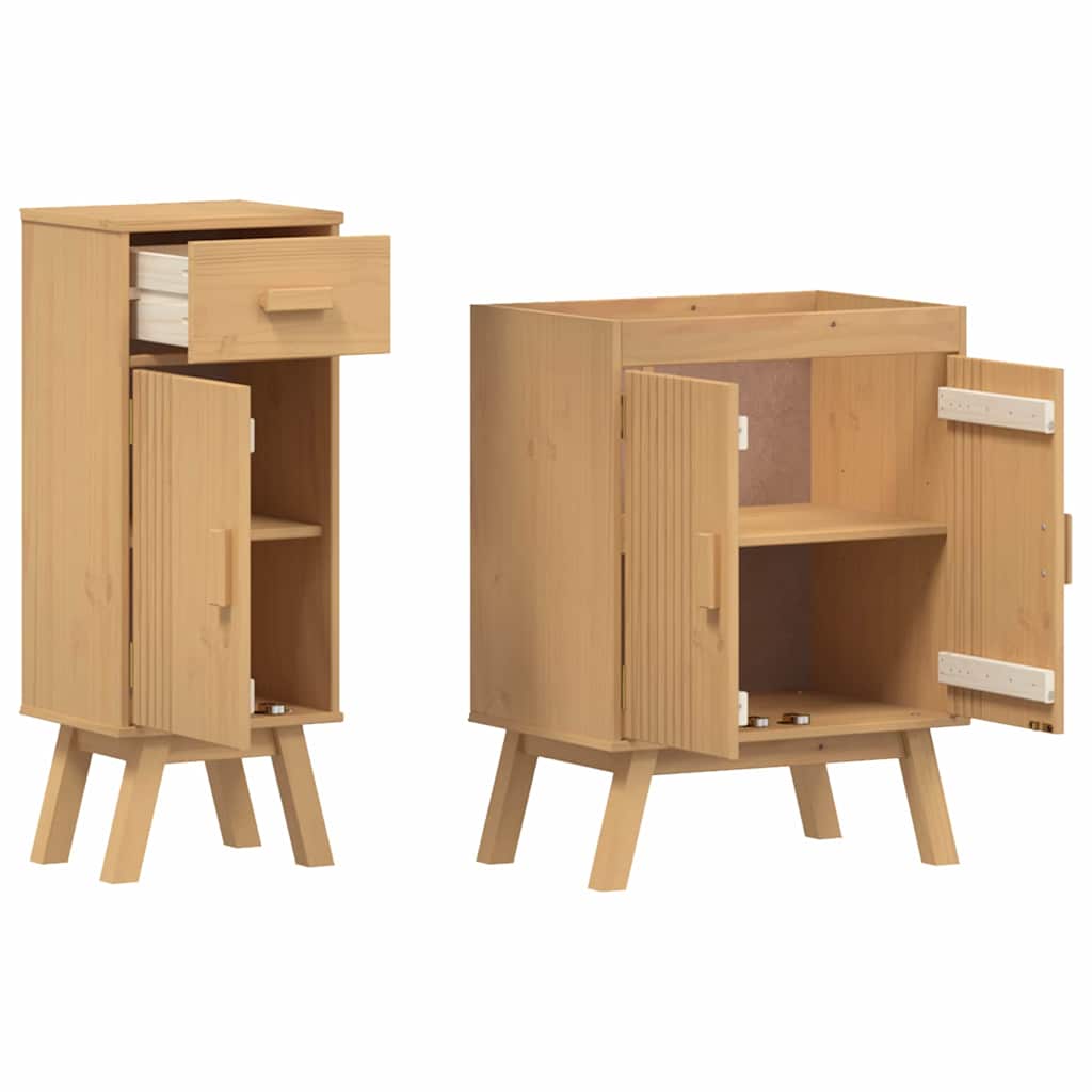 Bathroom Furniture Set With Door 2 Pcs Brown 114 X 43 X 73.5 Cm