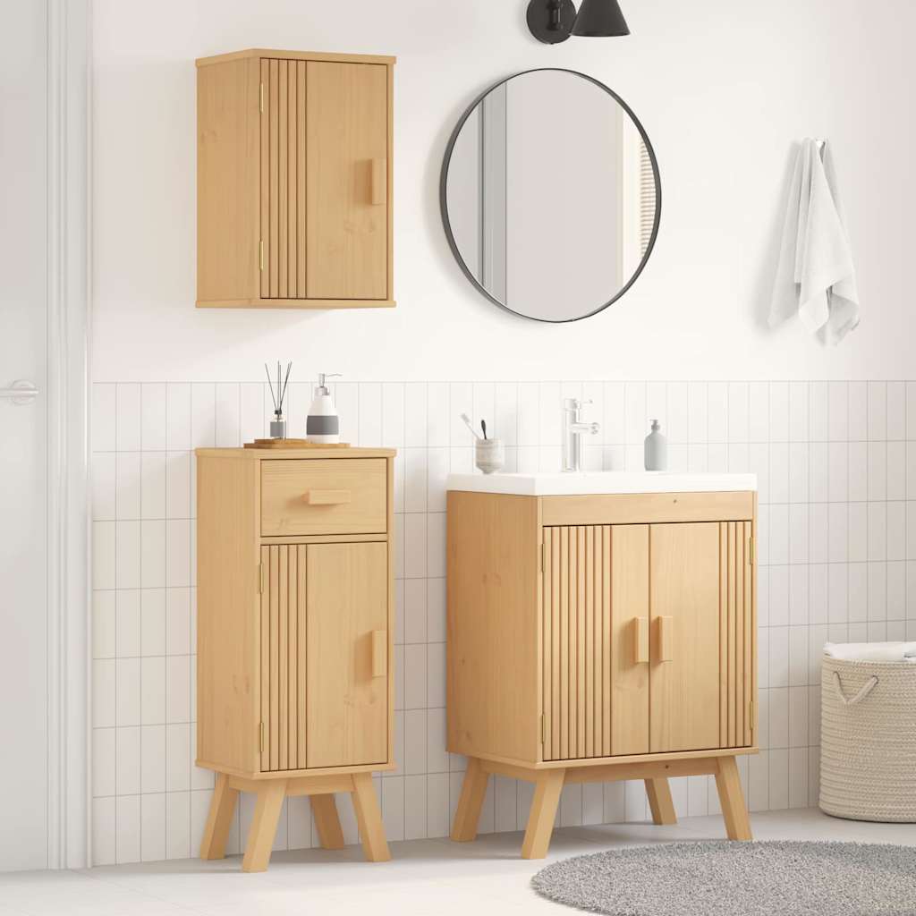 Bathroom Furniture Set With Door 2 Pcs Brown 114 X 43 X 73.5 Cm
