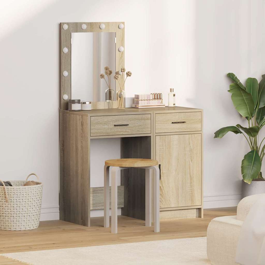 Dressing Table 2 Pcs Brown 50 X 41 X 135 Cm Engineered Wood