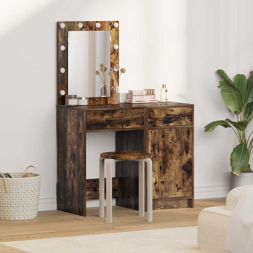 Dressing Table 2 Pcs Brown 50 X 41 X 135 Cm Engineered Wood