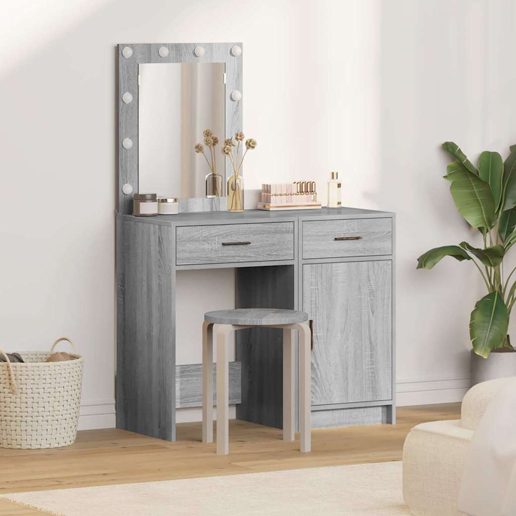 Dressing Table 2 Pcs Brown 50 X 41 X 135 Cm Engineered Wood