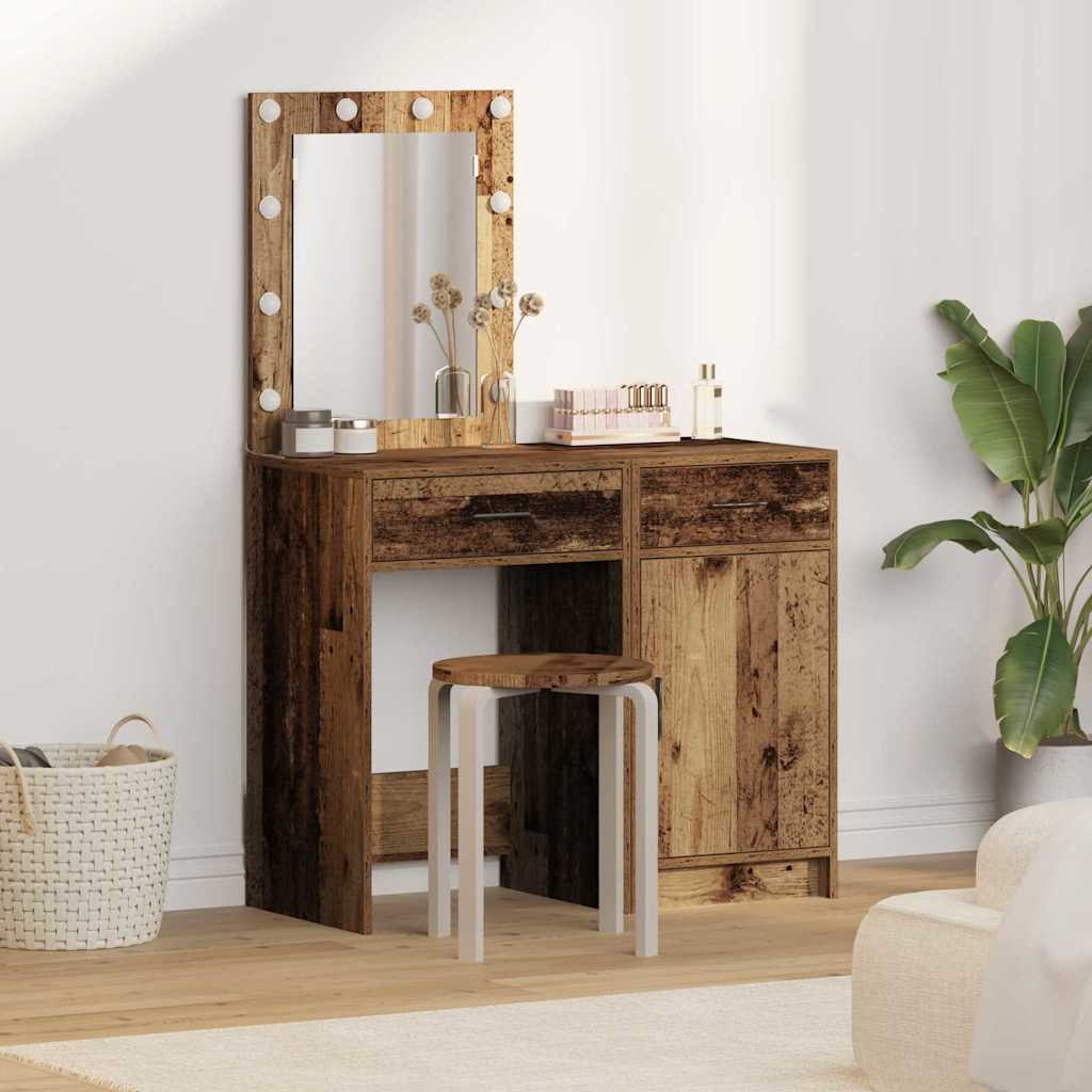 Dressing Table 2 Pcs Brown 50 X 41 X 135 Cm Engineered Wood