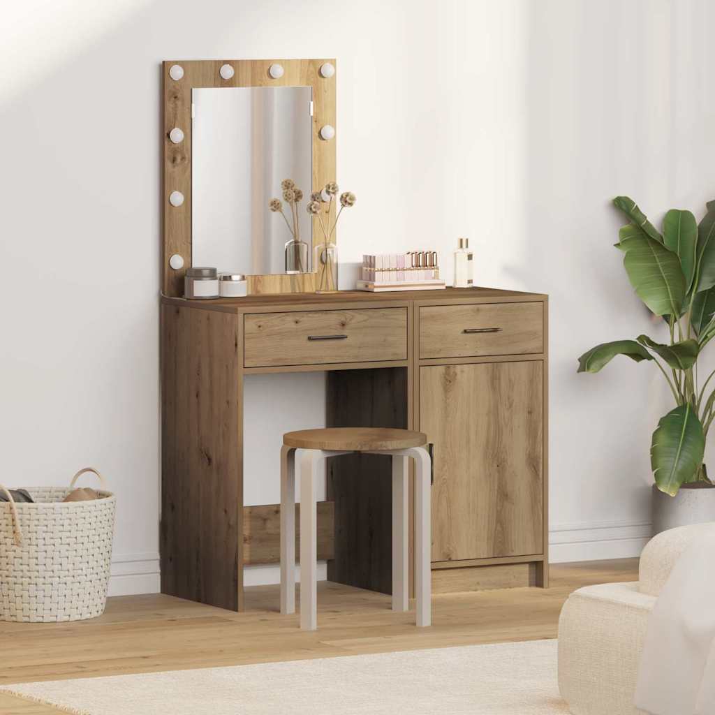 Dressing Table 2 Pcs Brown 50 X 41 X 135 Cm Engineered Wood