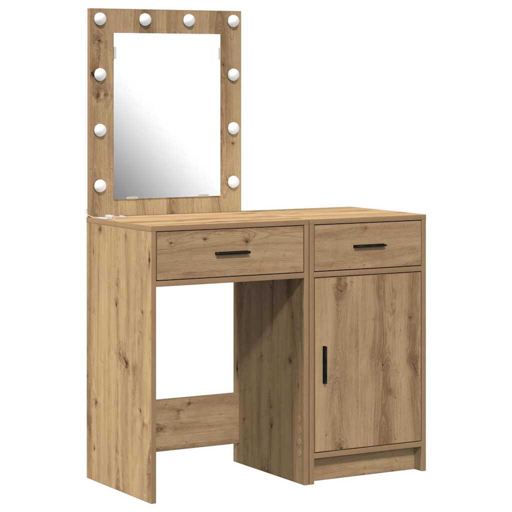 Dressing Table 2 Pcs Brown 50 X 41 X 135 Cm Engineered Wood