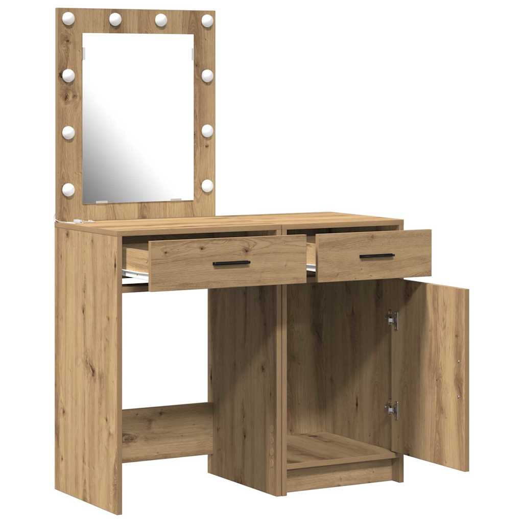 Dressing Table 2 Pcs Brown 50 X 41 X 135 Cm Engineered Wood