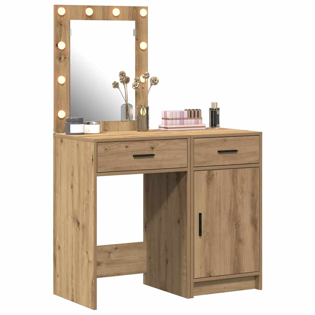 Dressing Table 2 Pcs Brown 50 X 41 X 135 Cm Engineered Wood