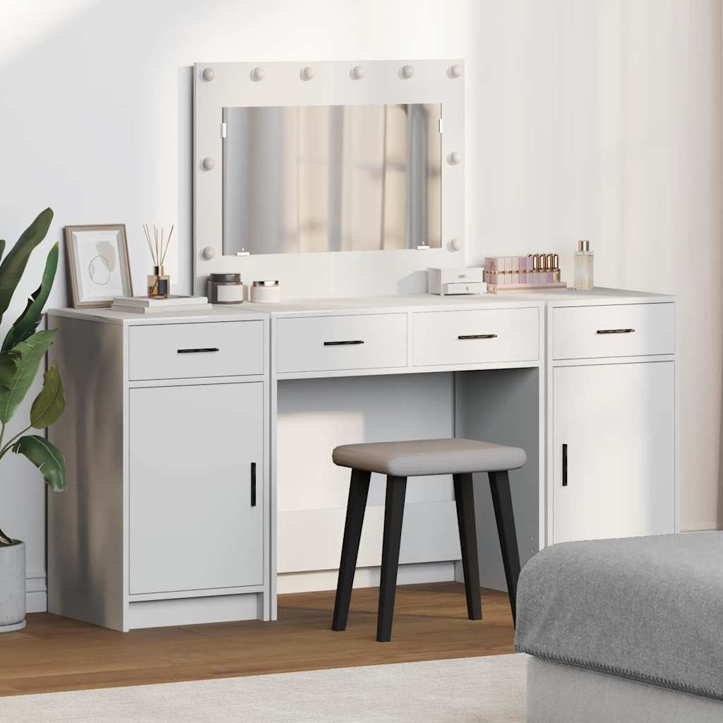 Dressing Table 3 Pcs Grey 40 X 41 X 75 Cm Engineered Wood