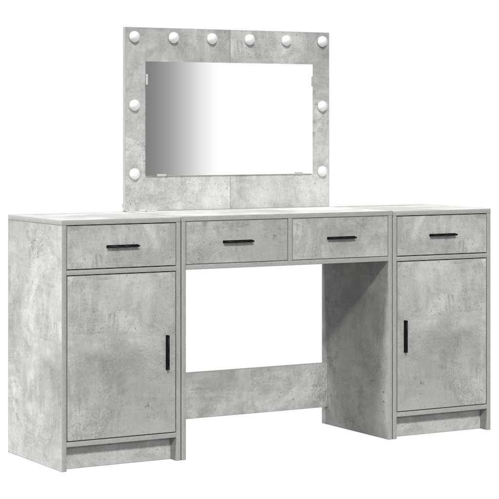 Dressing Table 3 Pcs Grey 40 X 41 X 75 Cm Engineered Wood
