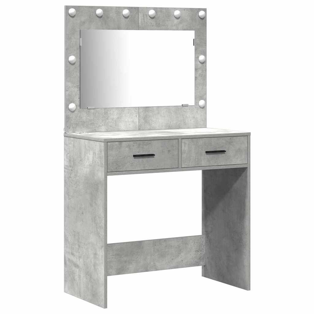 Dressing Table 3 Pcs Grey 40 X 41 X 75 Cm Engineered Wood