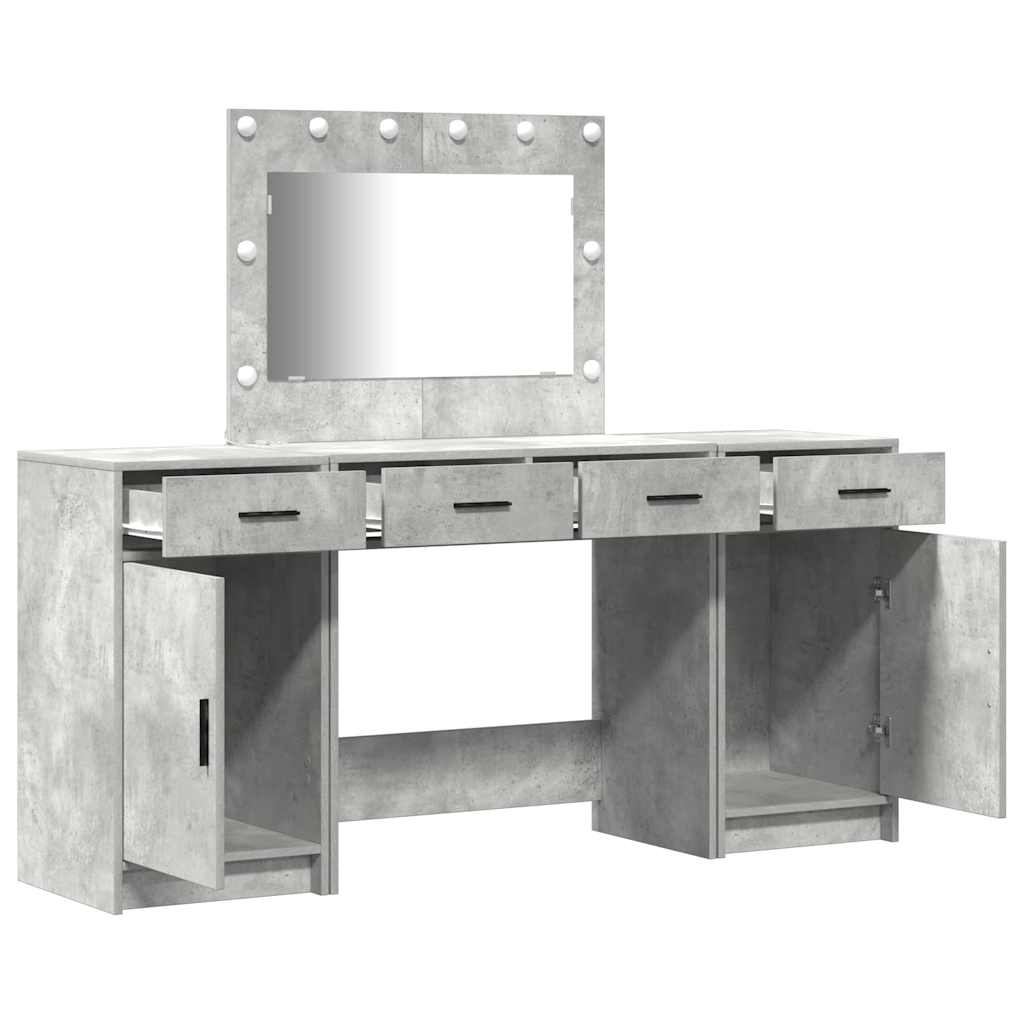 Dressing Table 3 Pcs Grey 40 X 41 X 75 Cm Engineered Wood