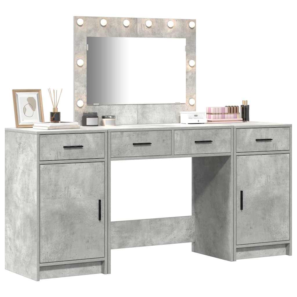 Dressing Table 3 Pcs Grey 40 X 41 X 75 Cm Engineered Wood