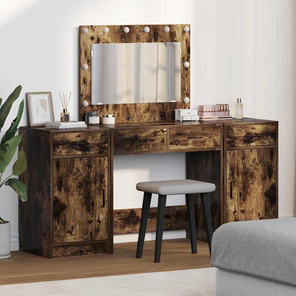Dressing Table 3 Pcs Grey 40 X 41 X 75 Cm Engineered Wood