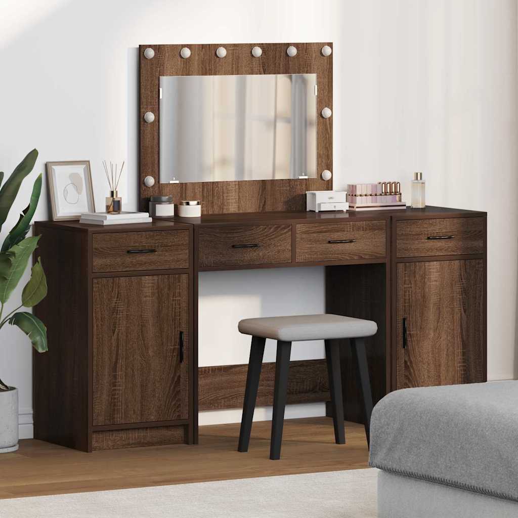 Dressing Table 3 Pcs Grey 40 X 41 X 75 Cm Engineered Wood