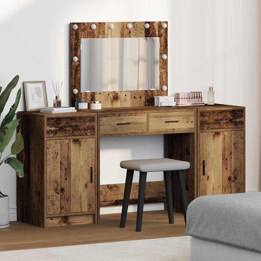 Dressing Table 3 Pcs Grey 40 X 41 X 75 Cm Engineered Wood
