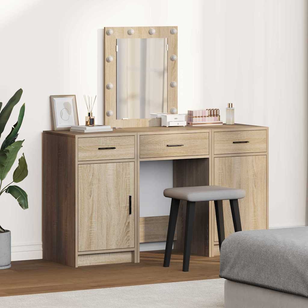 Dressing Table 3 Pcs Grey 50 X 41 X 135 Cm Engineered Wood