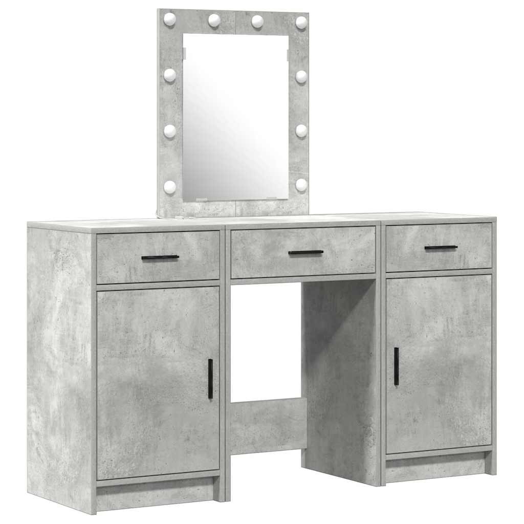 Dressing Table 3 Pcs Grey 50 X 41 X 135 Cm Engineered Wood