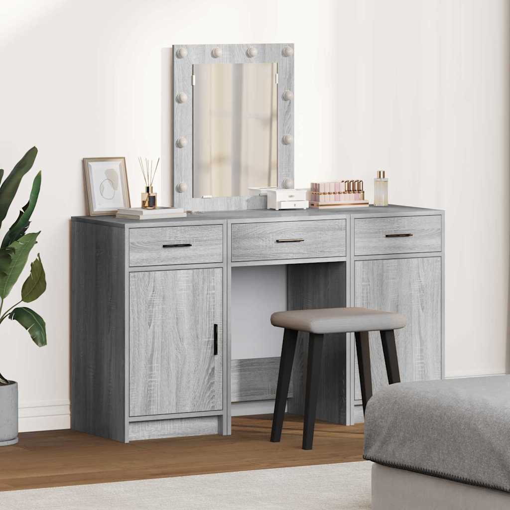 Dressing Table 3 Pcs Grey 50 X 41 X 135 Cm Engineered Wood
