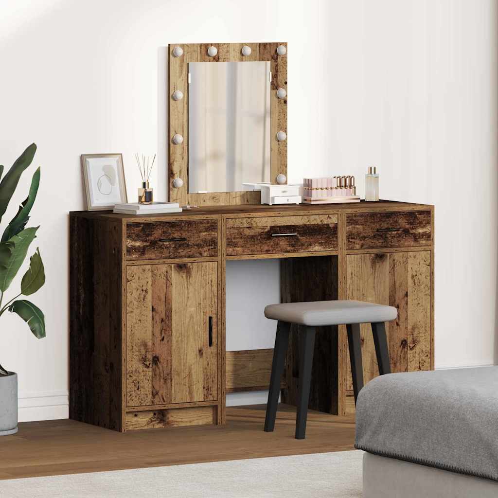 Dressing Table 3 Pcs Grey 50 X 41 X 135 Cm Engineered Wood