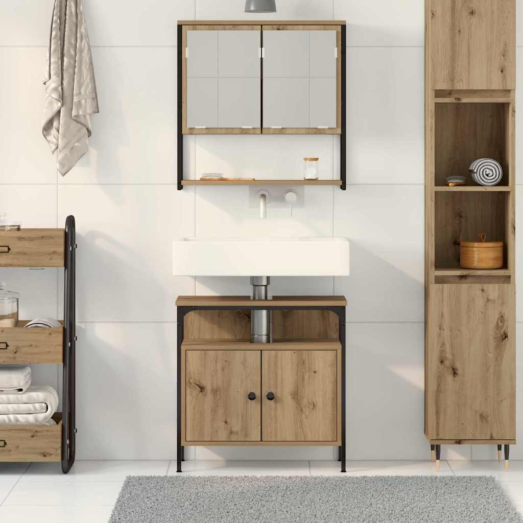 Bathroom Furniture Set With Storage 2 Pcs Brown 60 X 30 X 60 Cm