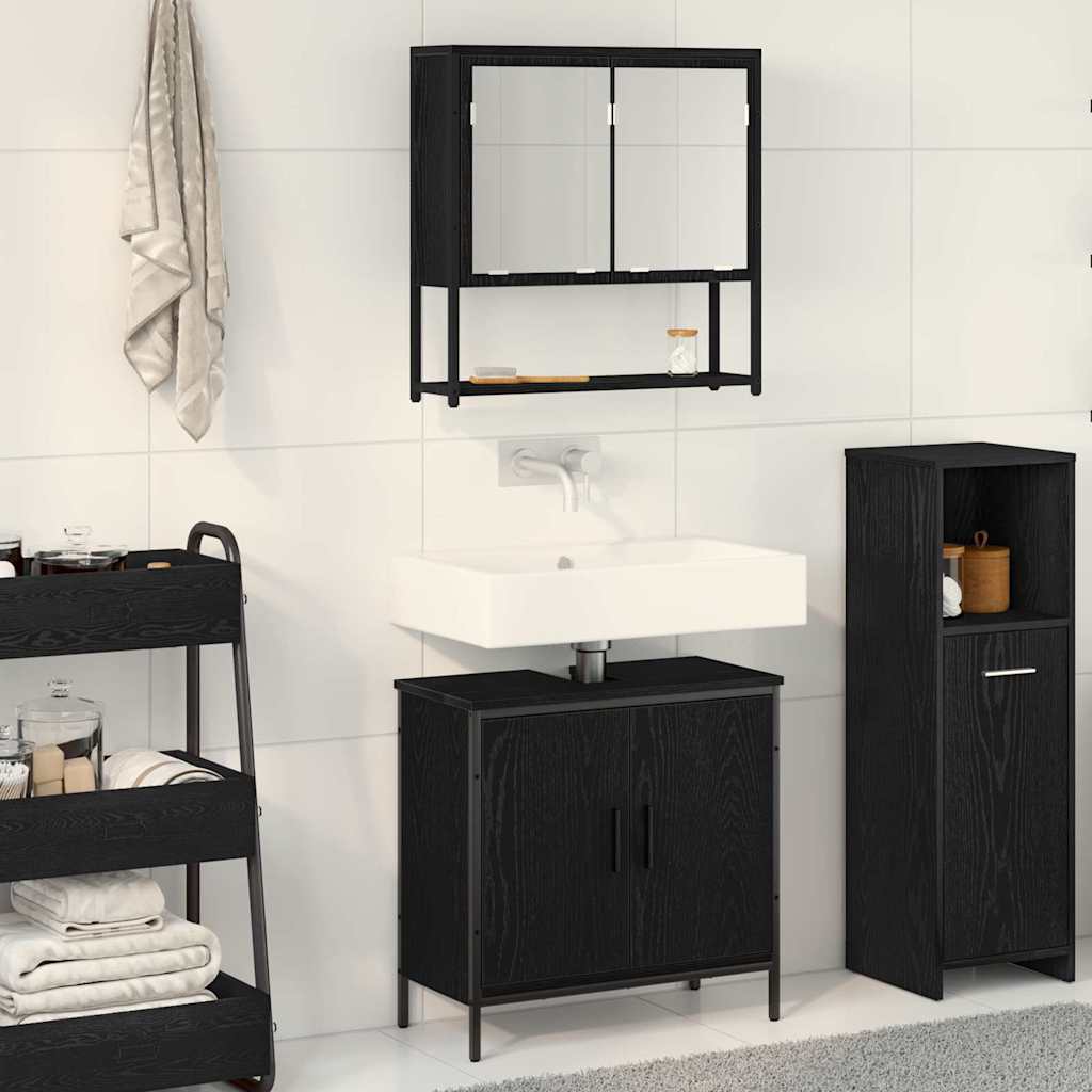 2 Piece Bathroom Furniture Set Engineered Wood