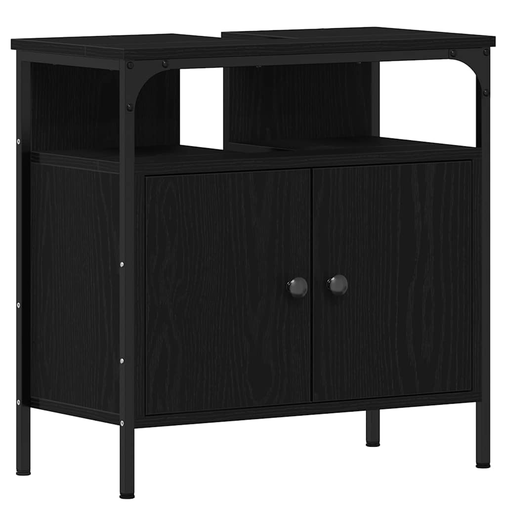 Bathroom Furniture Set With Storage 3 Pcs Black 80 X 30 X 60 Cm