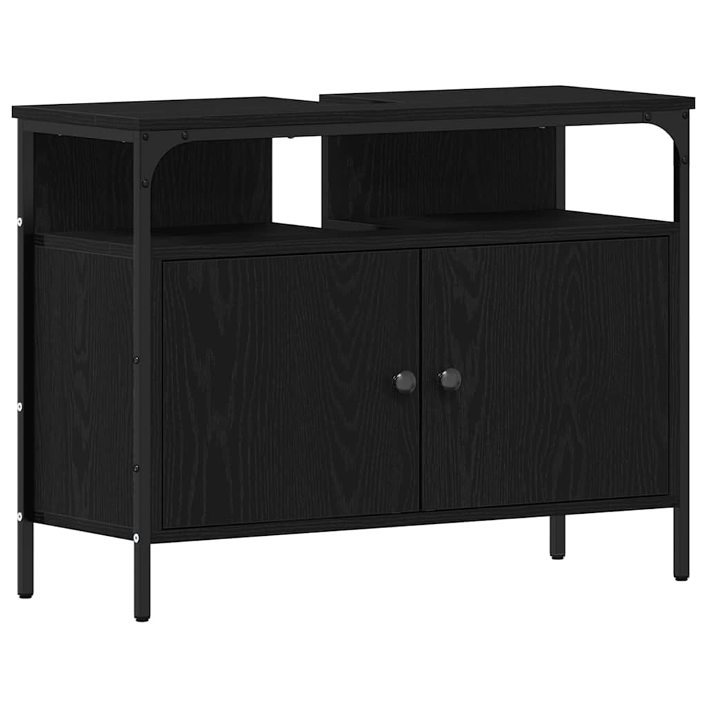 Bathroom Furniture Set With Storage 3 Pcs Black 80 X 30 X 60 Cm