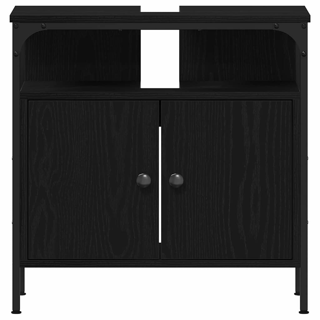 Bathroom Furniture Set With Storage 3 Pcs Black 80 X 30 X 60 Cm