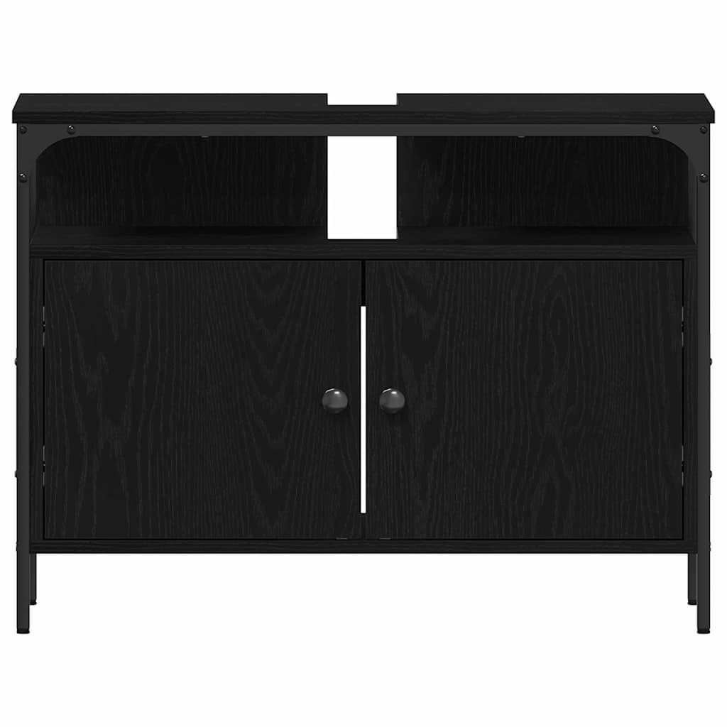 Bathroom Furniture Set With Storage 3 Pcs Black 80 X 30 X 60 Cm