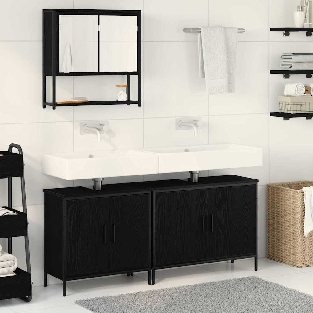 3 Piece Bathroom Furniture Set Engineered Wood