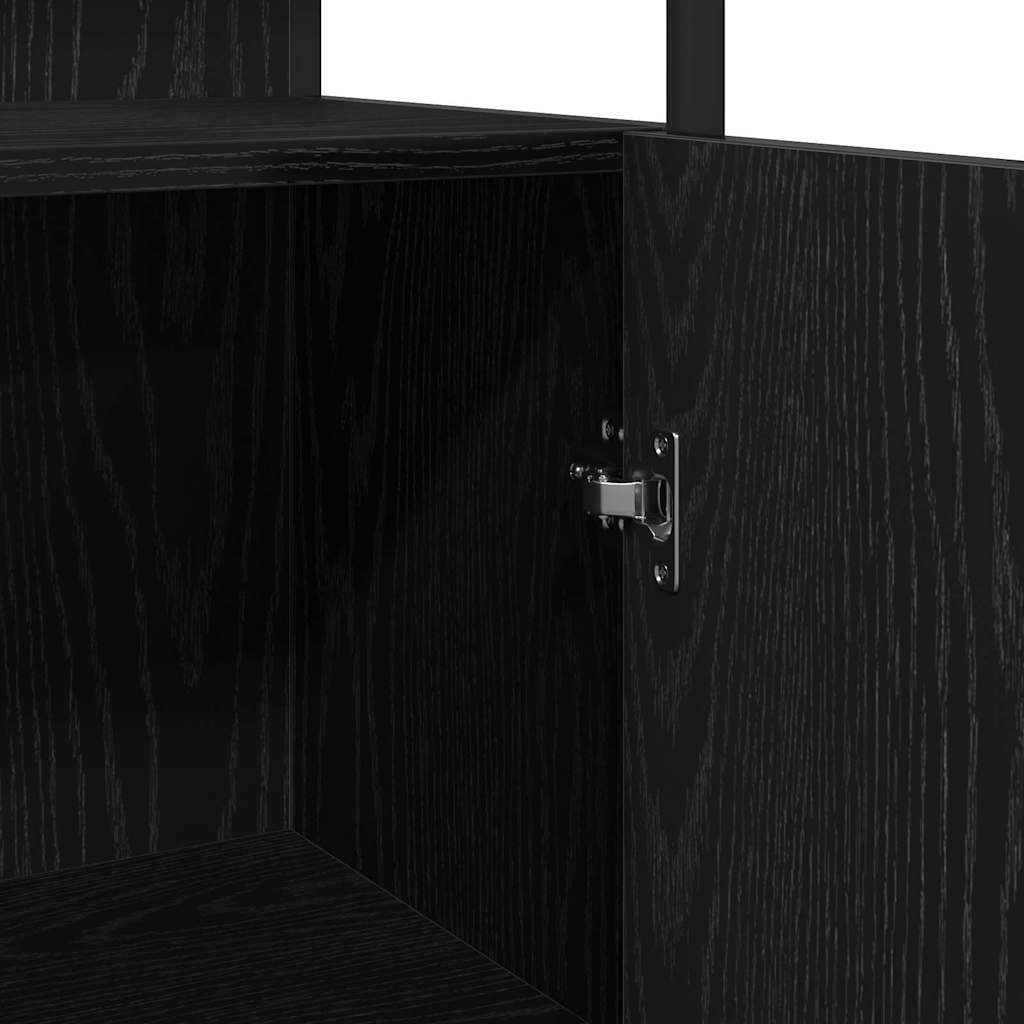 Bathroom Furniture Set With Door 3 Pcs Black 33 X 33 X 120.5 Cm