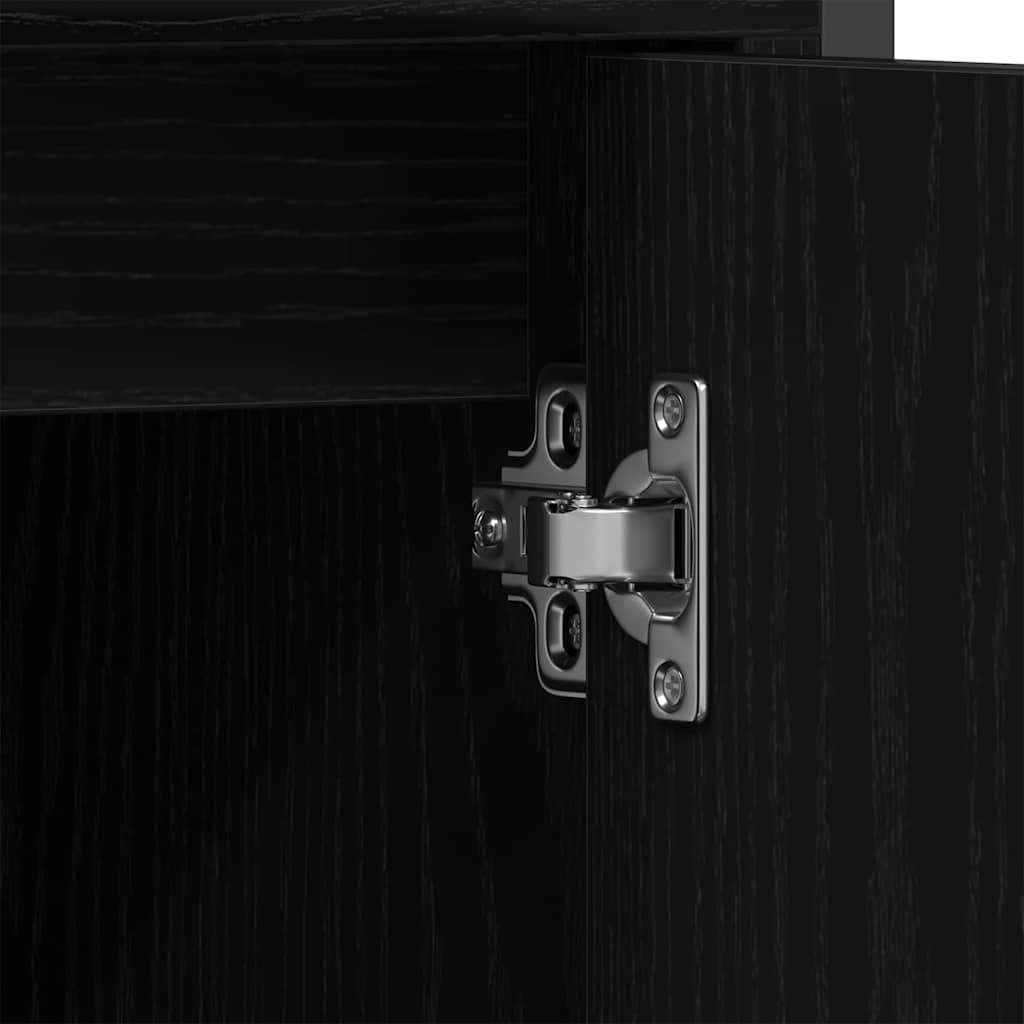 Bathroom Furniture Set With Door 3 Pcs Black 33 X 33 X 120.5 Cm