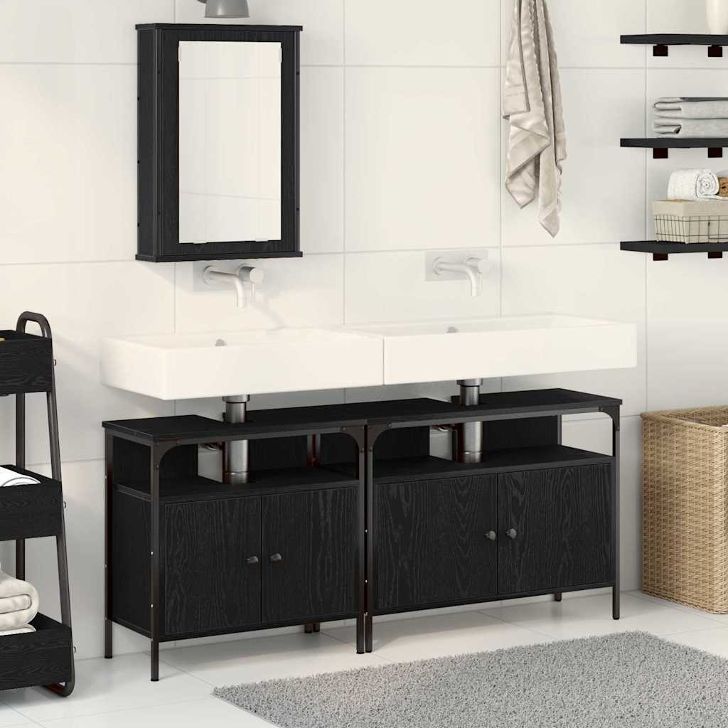 3 Piece Bathroom Furniture Set Engineered Wood