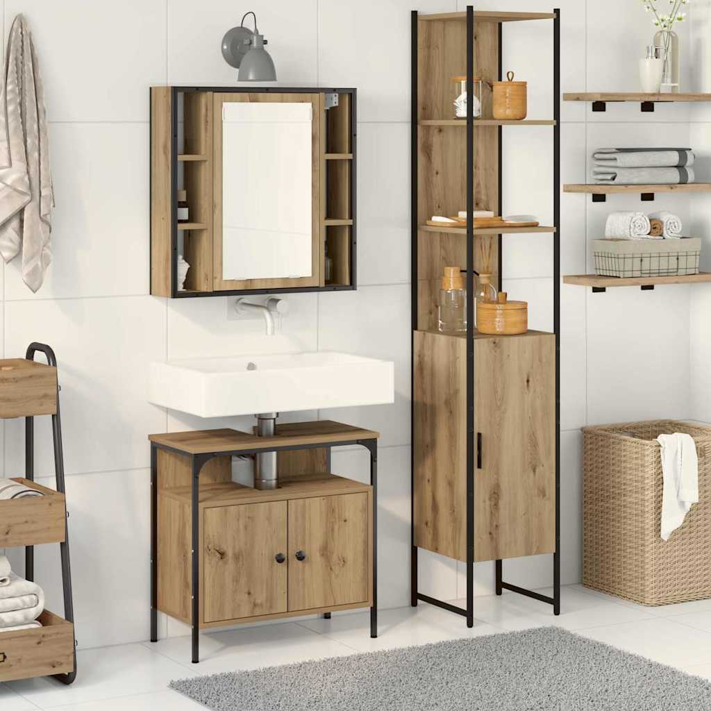Bathroom Cabinet Set 3 Pcs 33 X 33 X 185.5 Cm