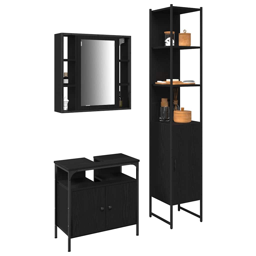 Bathroom Cabinet Set 3 Pcs 33 X 33 X 185.5 Cm