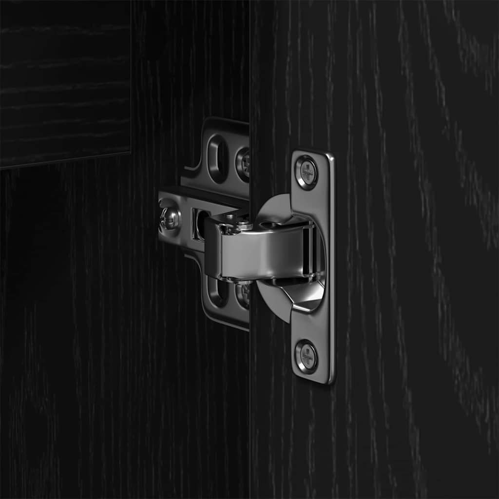 Bathroom Furniture Set With Door 4 Pcs Black 33 X 33 X 185.5 Cm