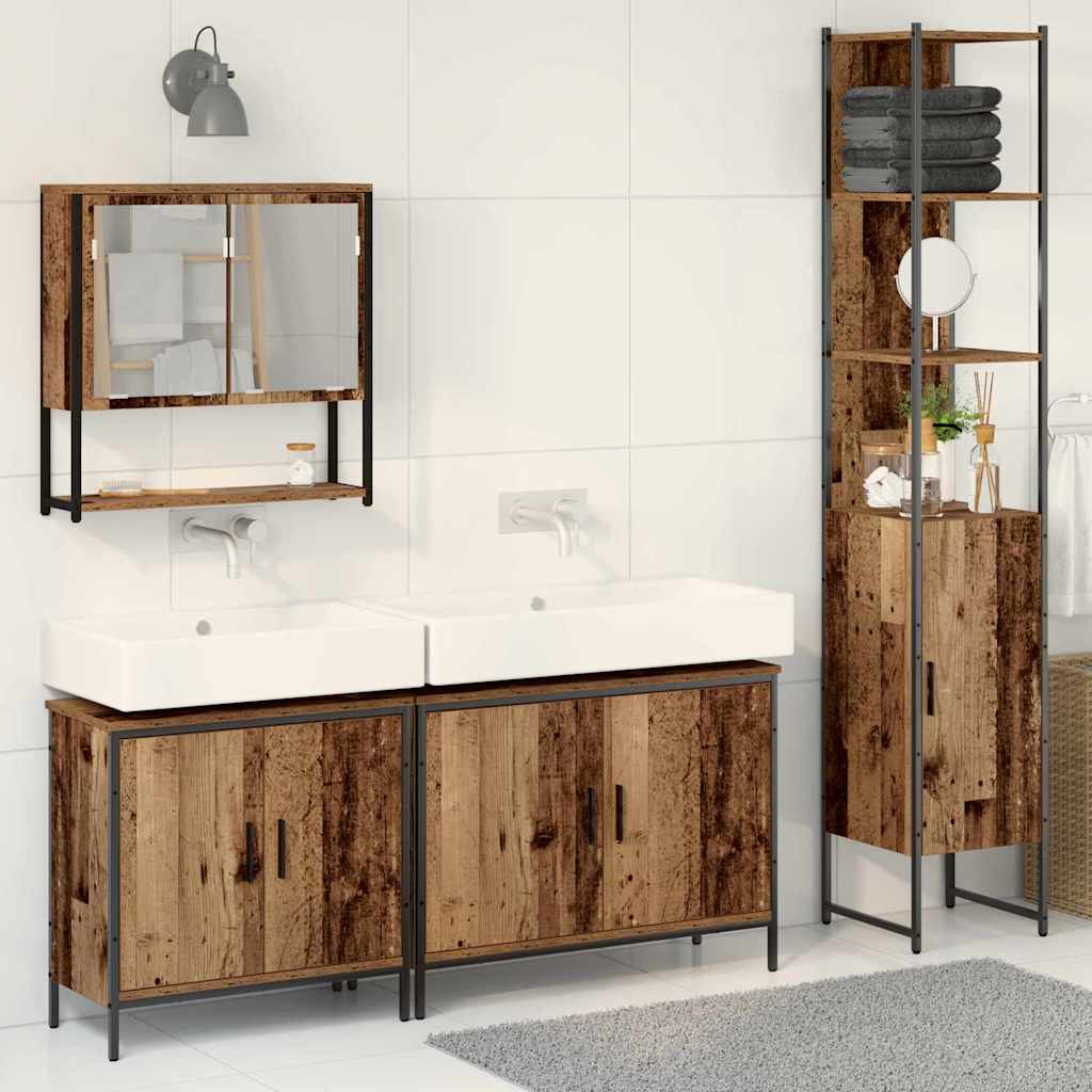 4 Piece Bathroom Furniture Set Engineered Wood