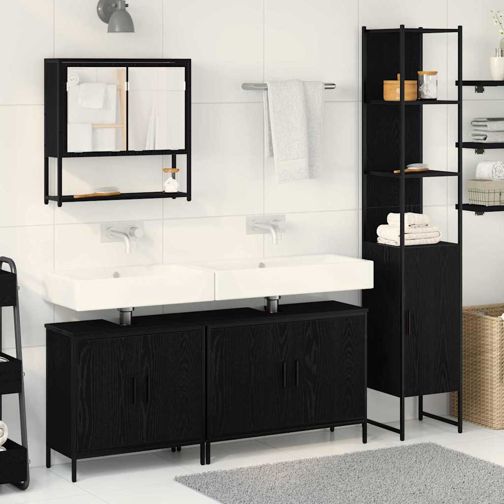4 Piece Bathroom Furniture Set Engineered Wood